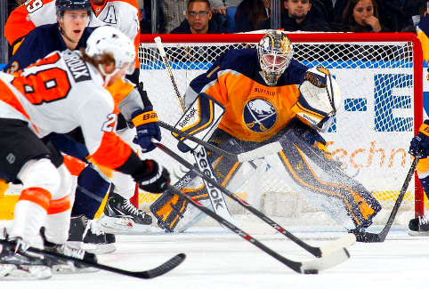 Sabres squander late lead, fall to Philly